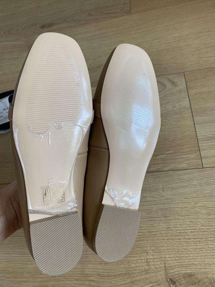 Mokasyny baleriny Paso a Paso beżowe loafersy