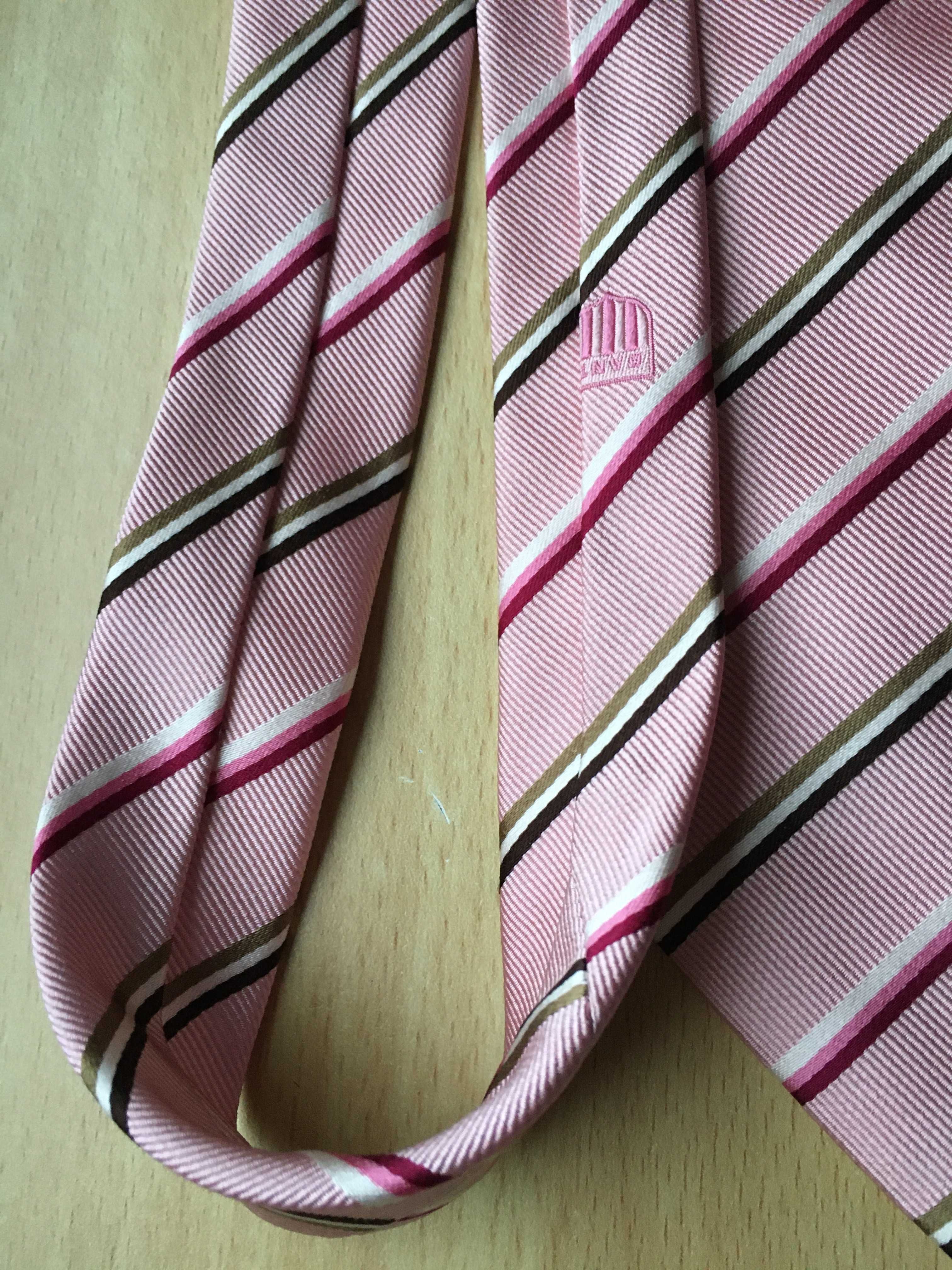 Krawat męski jedwabny w paski marki *Gant* różowy