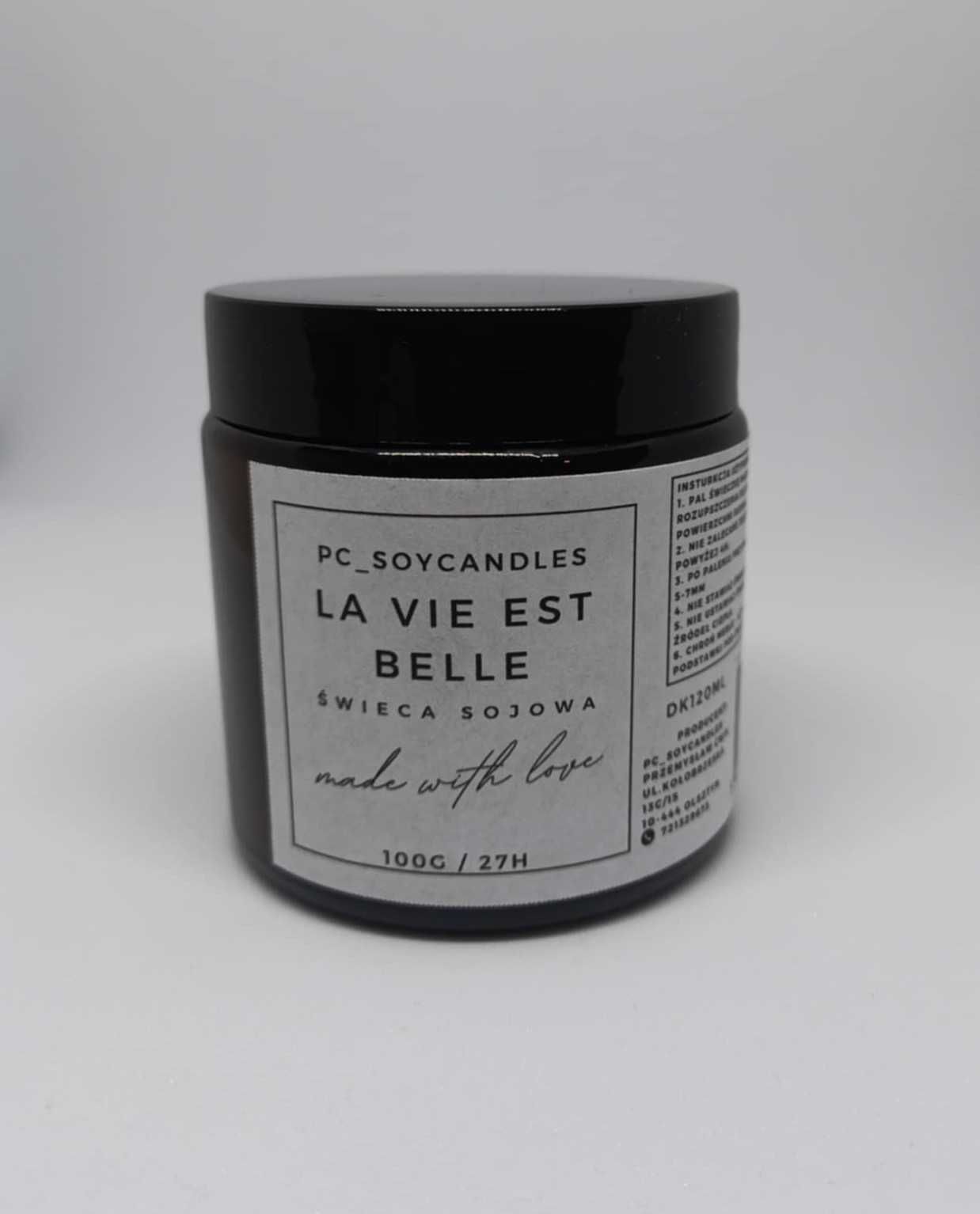 Świeca Sojowa Zapachowa La Vie Est Belle 120ml 27h Drewniany Knot