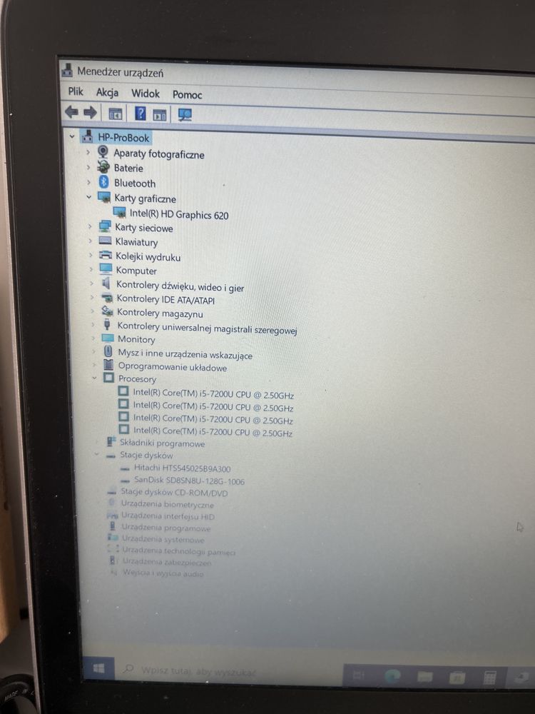 Laptop Poleasingowy HP 450 G4/i5-7200U 2,5GHz/Dyski 378GB/RAM 8GB/15"/
