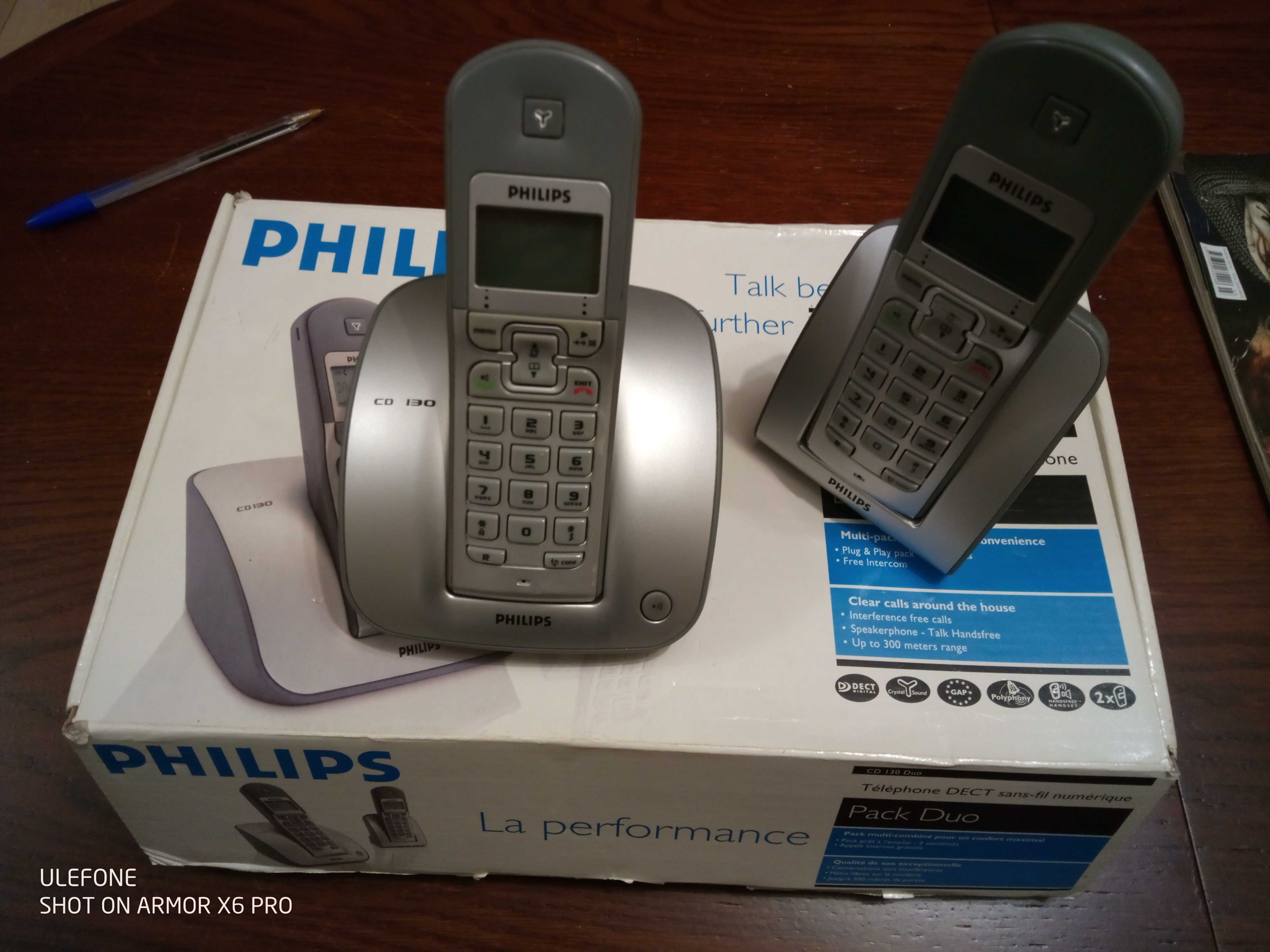 Telefon bezprzewodowy stacjonarny Philips do 300m
