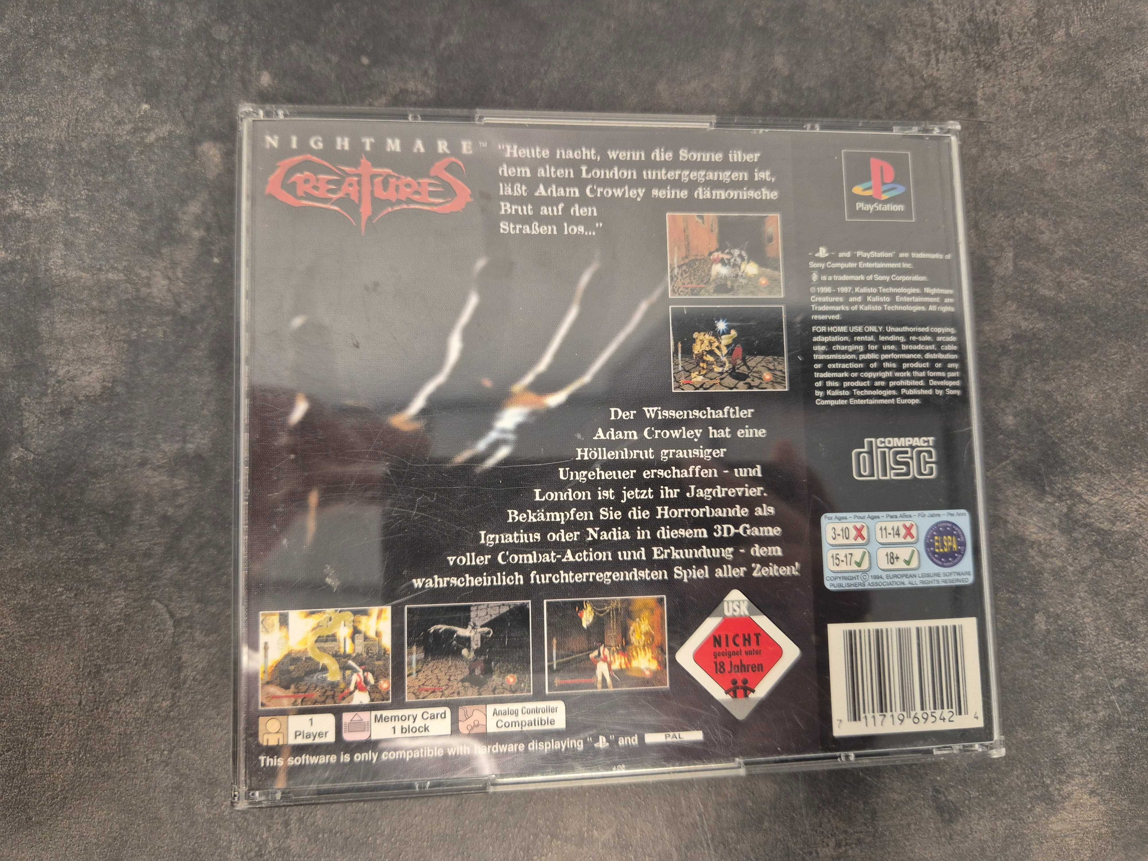 Gra na Playstation 1 NIGHTMARE Creatures sprawna