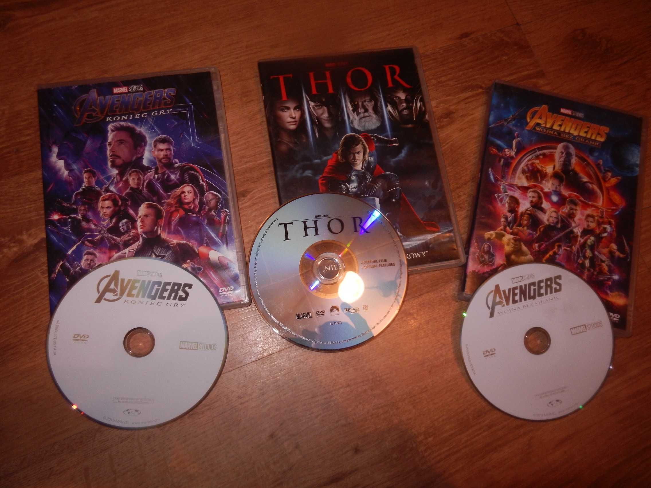 Pakiet filmów Avengers Marvel + thor wyprzedaż dvd filmy