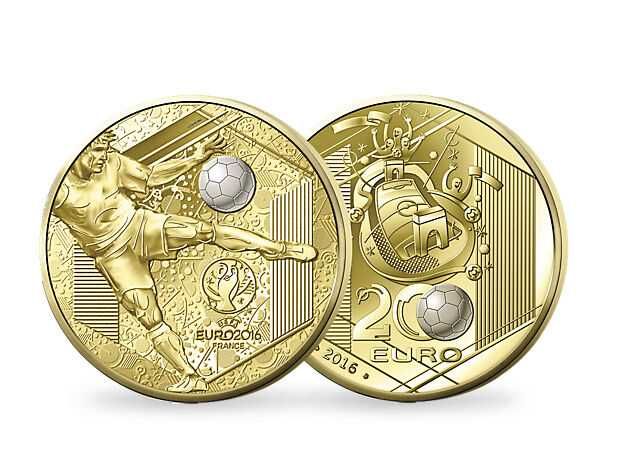 Złota Moneta 200 EURO UEFA Francja 2016 Nakład 500 Sztuk