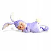 Anne Geddes śpiący dzidziuś fioletowy króliczek laleczka baby bunny