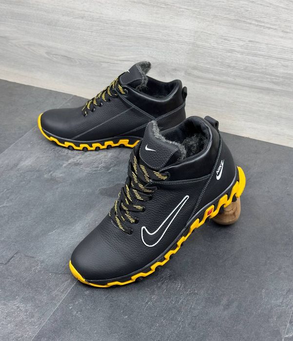 Кожаные ботинки для зимы (40-45) Мужская обувь утепленная