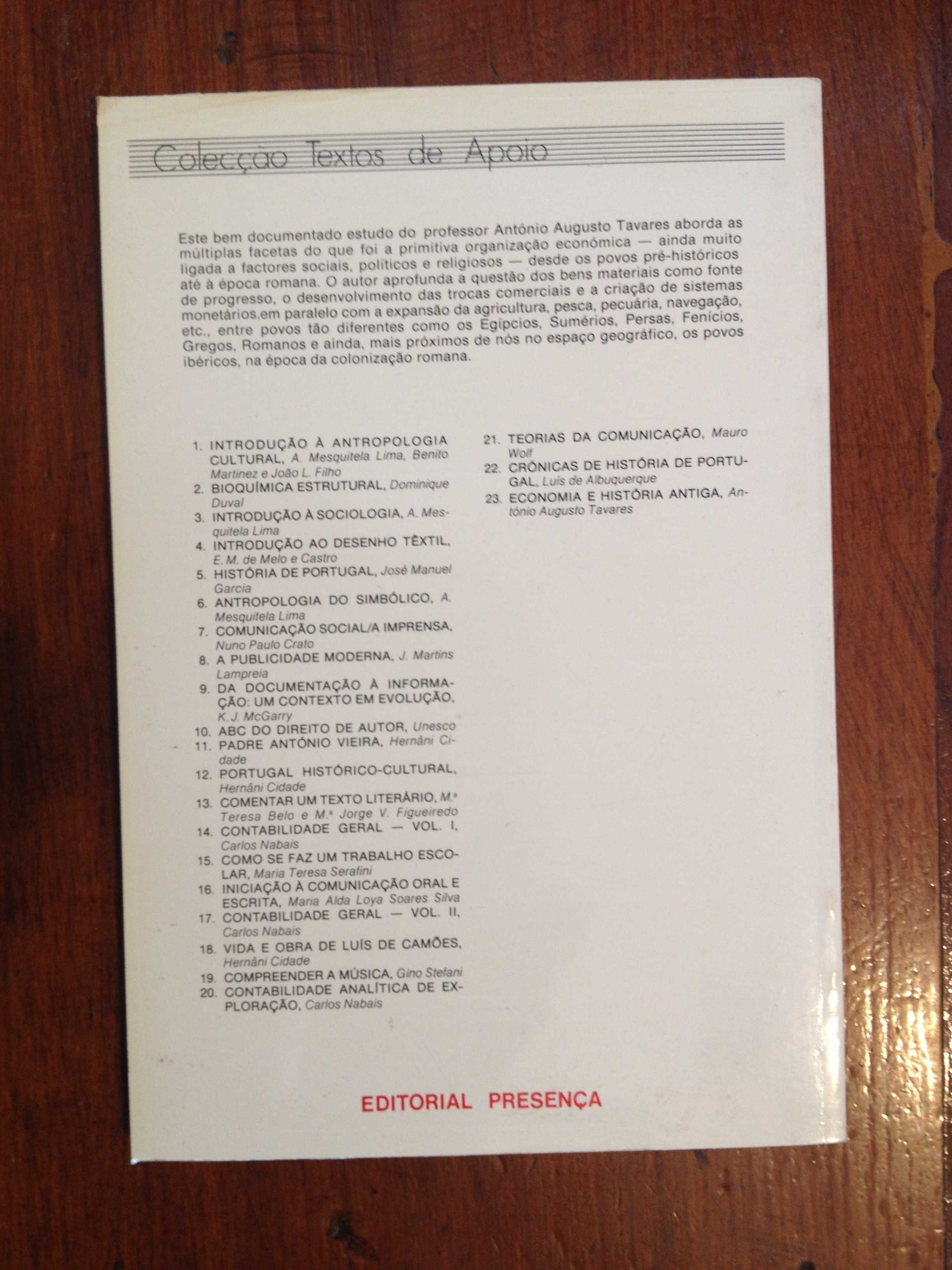 António Augusto Tavares - Economia e História antiga