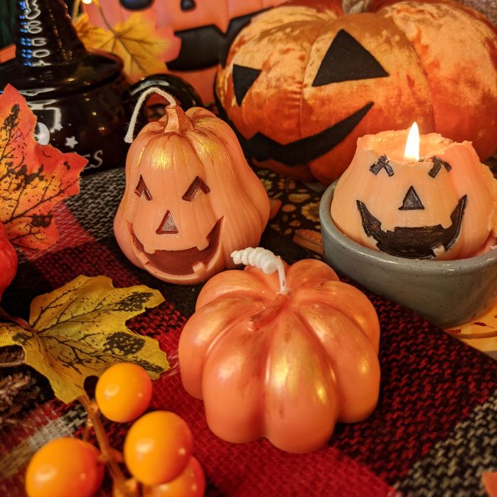 Осінні ароматичні свічки до Хелловіну: гарбуз, спеції, затишок