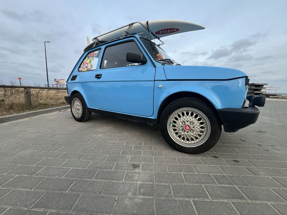 Fiat 126p Maluch 2000r. - Błękitny - w stylu hawajskim. Inter Groclin