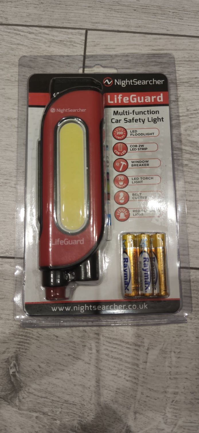 Latarka LED 4w1 NightSearcher LifeGuard nóż życia, latarka led magnety