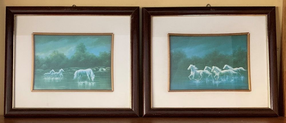Quadros Decorativos (2 com imagem de Cavalos +1 com imagem de Paisagem