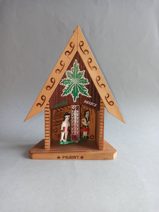 Stacja pogodowa pogodynka termometr Pieniny PRL vintage domek góralski