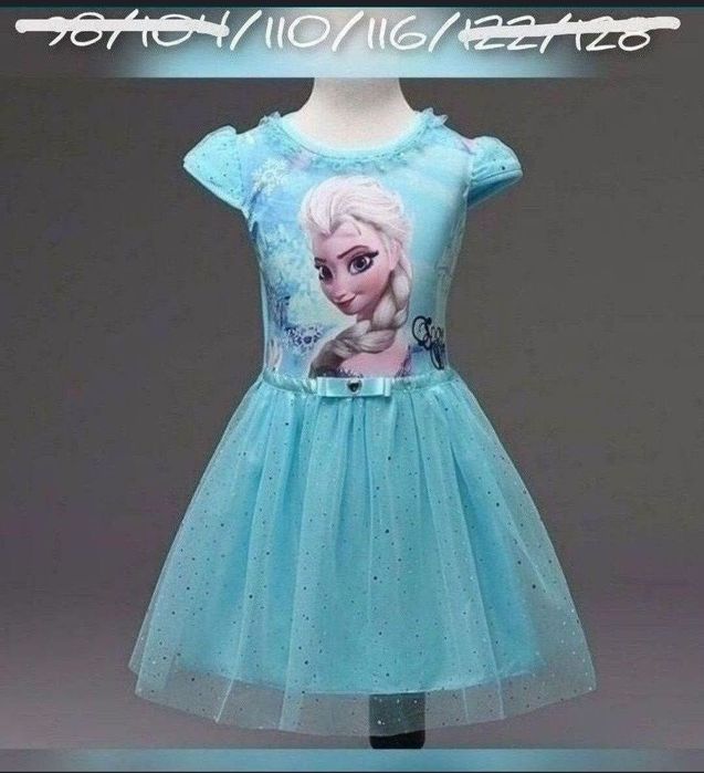 NOWA Sukienka Kraina Lodu 110/116 (130) tiul bal Elsa Elza *jn