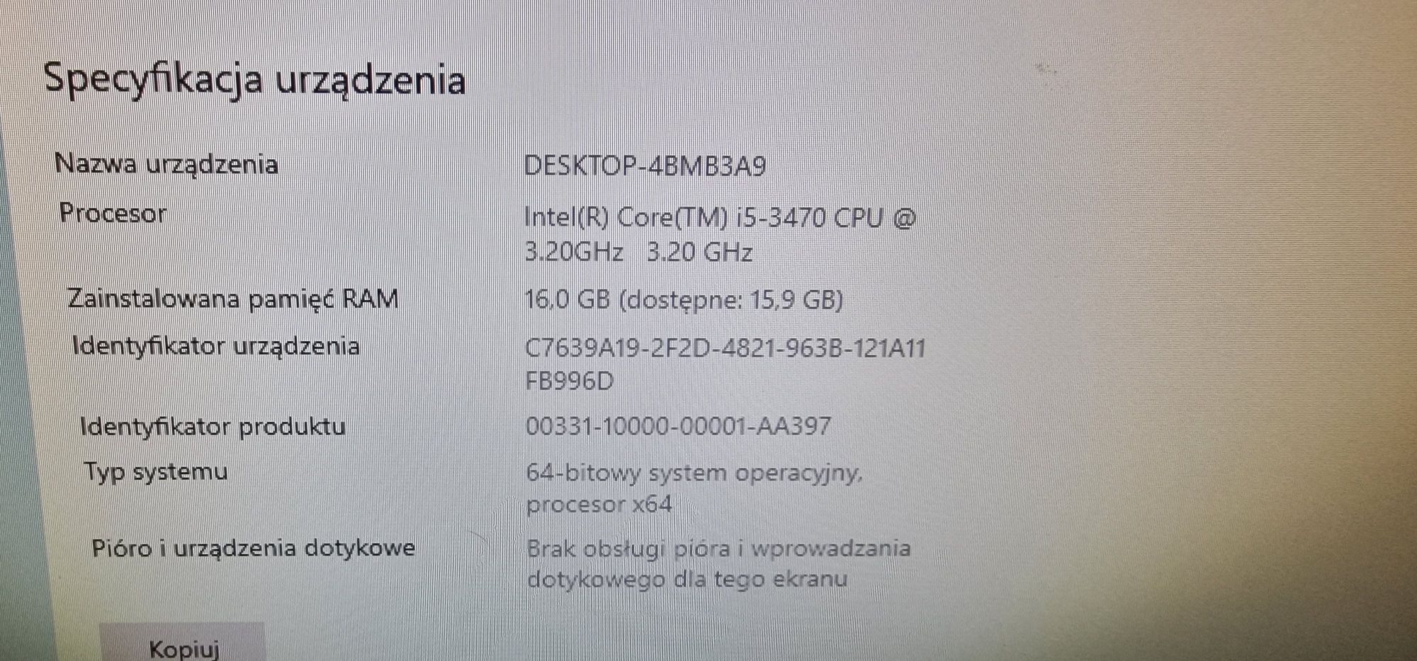 Zestaw z monitorem HP Compaq Elite 8300 z SSD 256GB, 16GB RAM +Monitor