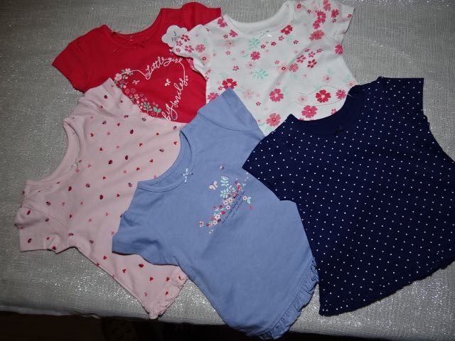 Primark 5 x bawełniane bluzeczki 0-3 mięs