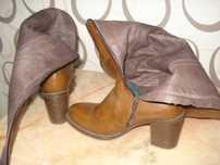 botas de cano alto em pele
