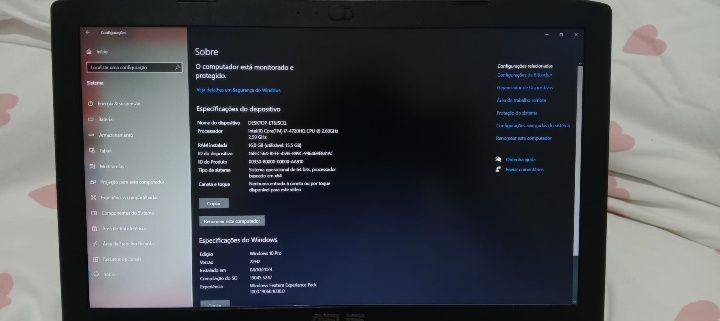 Notebook/portátil ASUS i7 16GB com 2 SSD de 240