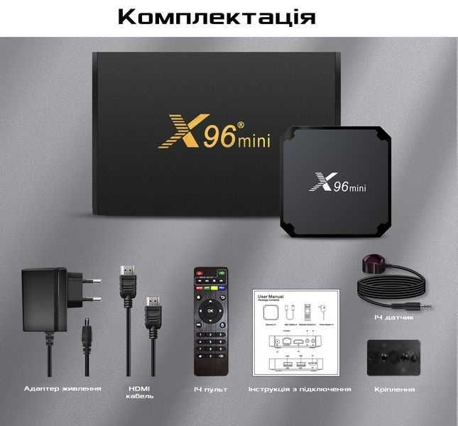 Приставка Smart TV BOX X96 mini 2/16 S905W2 2023 Настроена Гарантия