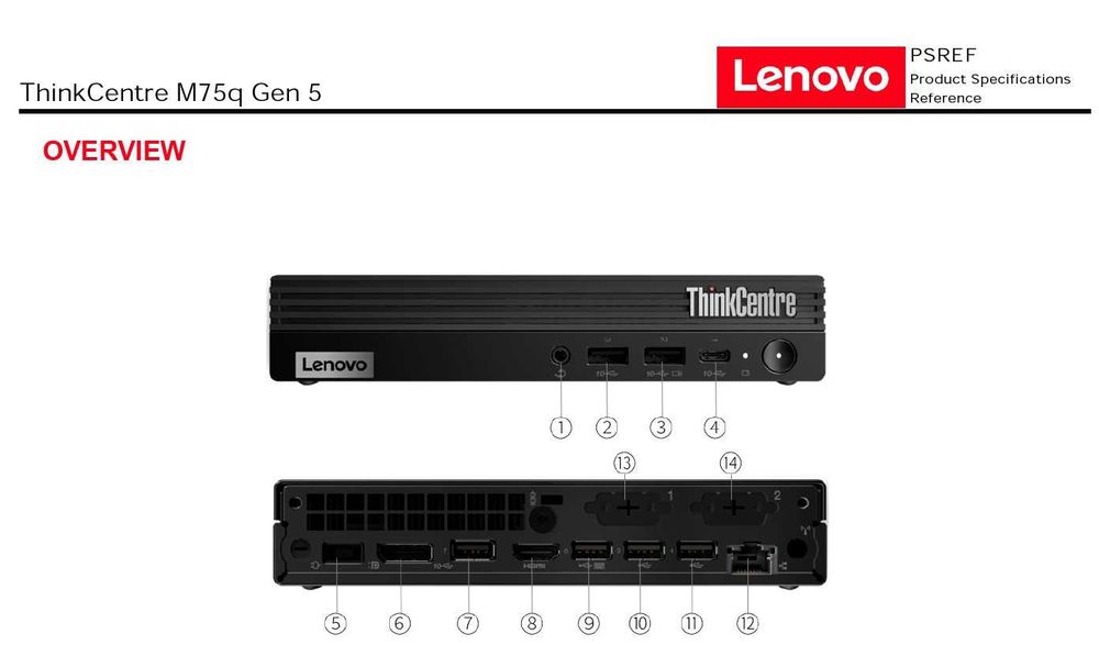 LENOVO Thinkcentre M75q Gen 5 Ryz5Pro 32GbRAM 512Gb Wifi Win11Pro