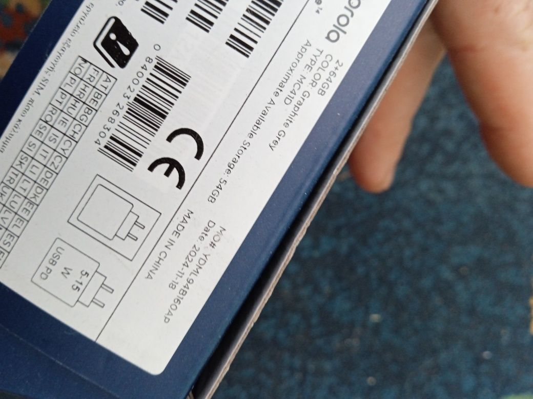 Motorola E14 pudełko od telefonu