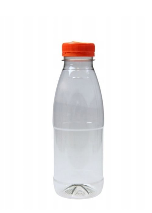 Butelki plastikowe RPET 400 ml 38mm okrągłe z pokrywką 50 szt.