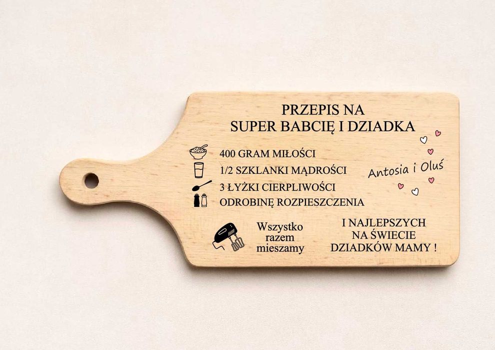 prezent dla Babci i Dziadka urodziny Boże Narodzenie deska do krojenia