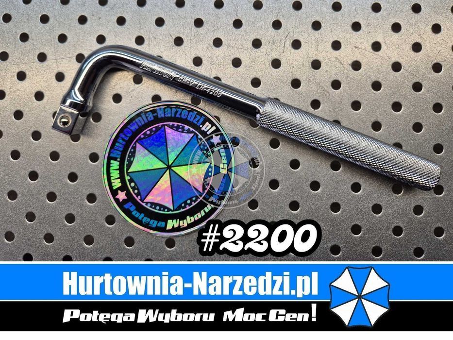 Pokrętło typu L 1/2" 200mm Cr-V pokrętło fajkowe 1/2" pokrętło 1/2"