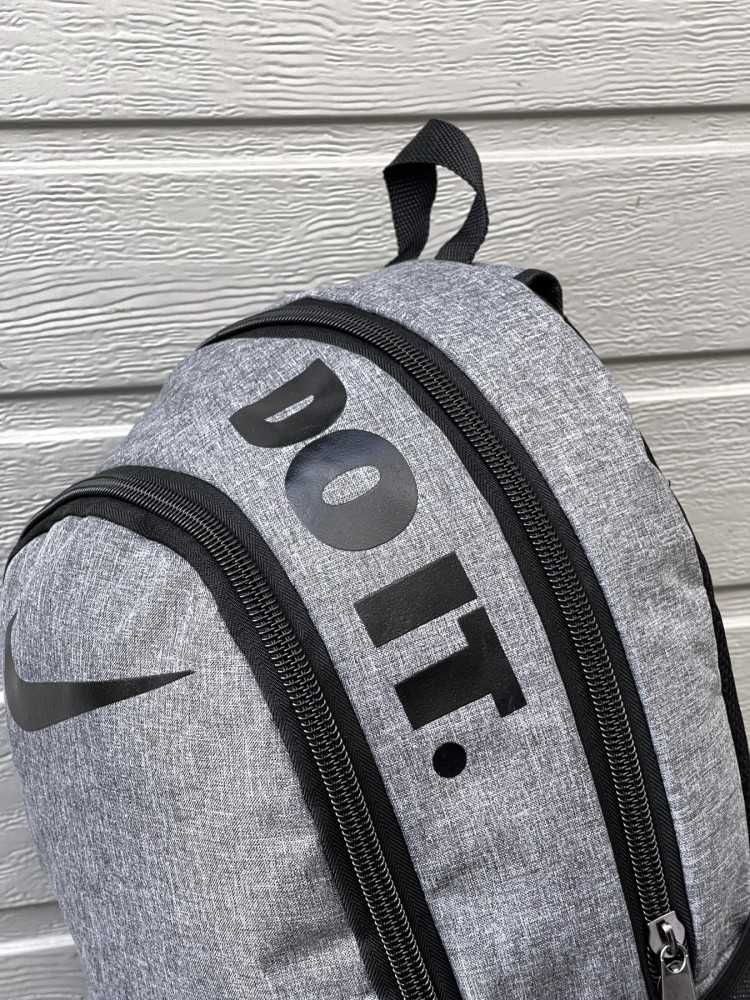 Лучшая цена!!! Рюкзак Nike с большим логотипом серый меланж