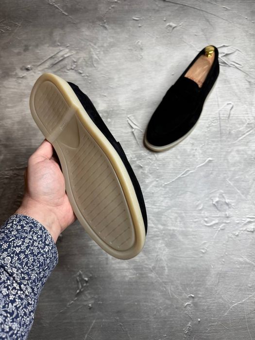 Лоферы Замшевые мужские чёрные LORO PIANA! Натуральная Замша! ХИТ!