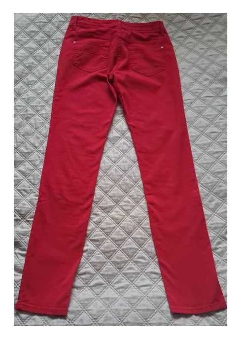 Czerwone spodnie jeansy skinny F&F