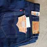 Levi's 501 Straight Leg Button Fly Men's 46X 30 Blue Jeans Rigid New