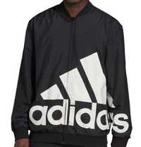 Kurtka męska Adidas aeroready essentials duże białe logo czarna bomber