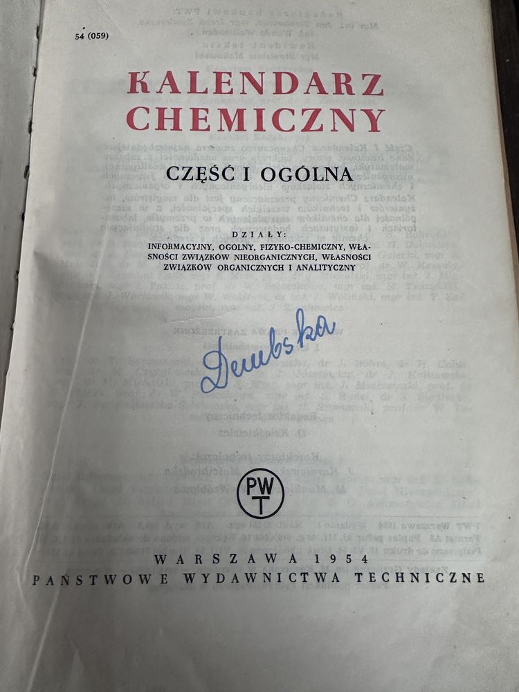 Kalendarz chemiczny cz. I