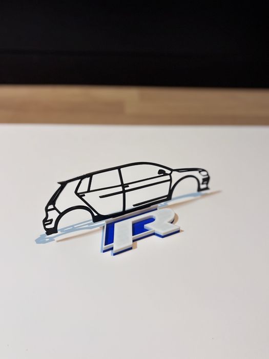 Moldura Silhueta Golf 7 R – 20cm | Presente Ideal para PetrolHeads