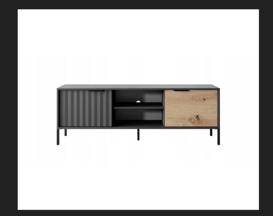 Stolik RTV szafka 153 czarna dąb artisan loft RAV