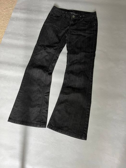 black flared jeans