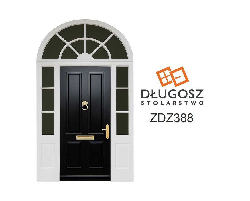 Drzwi DŁUGOSZ zewnętrzne łukowe naświetla szprosy Willa Parkowa dworek