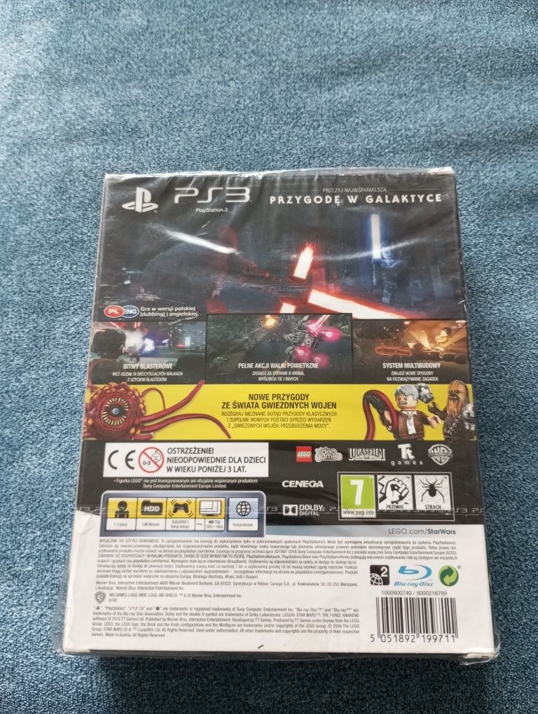 Lego star wars force awakens ps3 nowa w folii, z figurką
