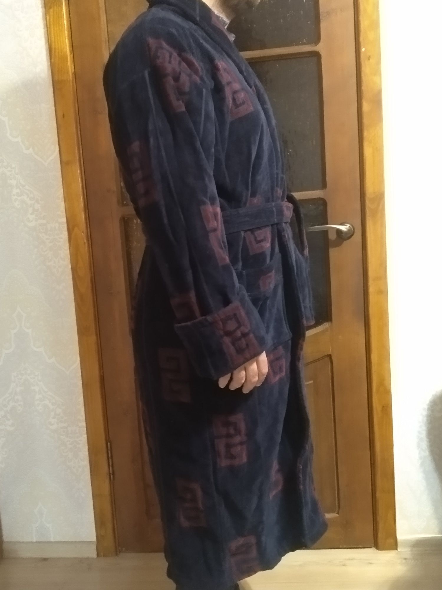 Новый теплый мужской халат  XL  хлопок 100%