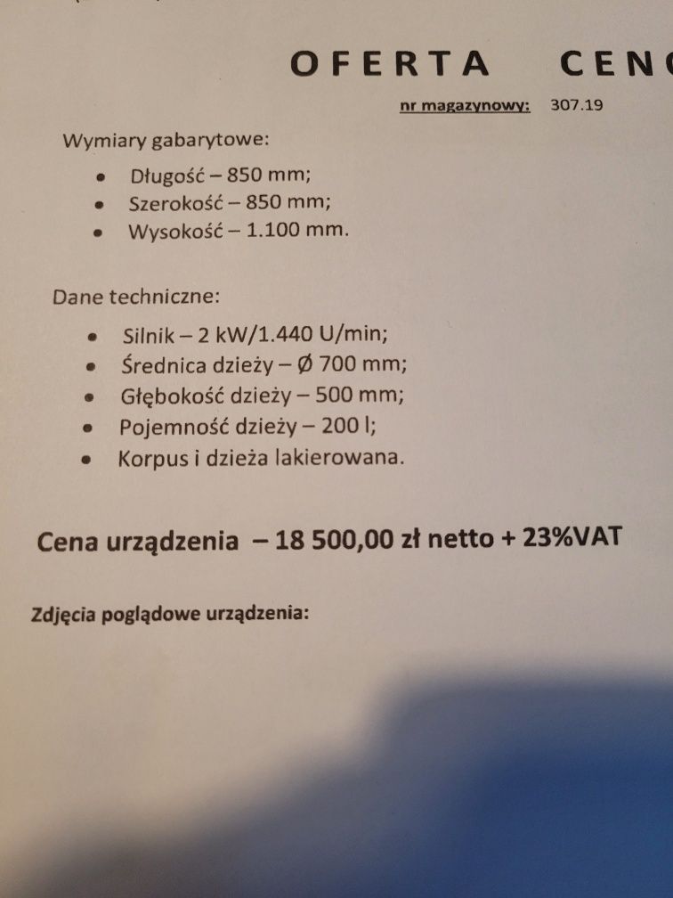 Mieszałka do ciasta z obrotową odzieżą i mieszadłem ramieniowym