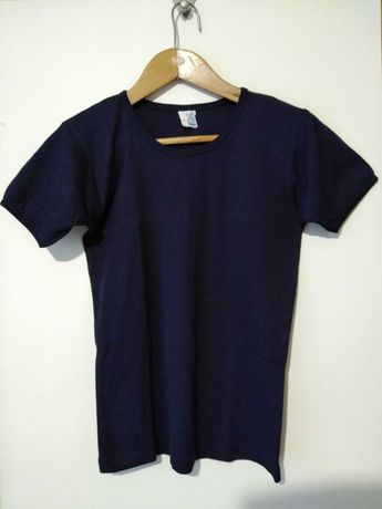 Granatowa bluzka z krótkim rękawem T-shirt rozmiar M