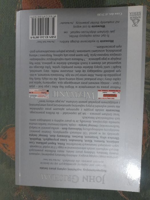 Książka John Grisham Wezwanie kryminał