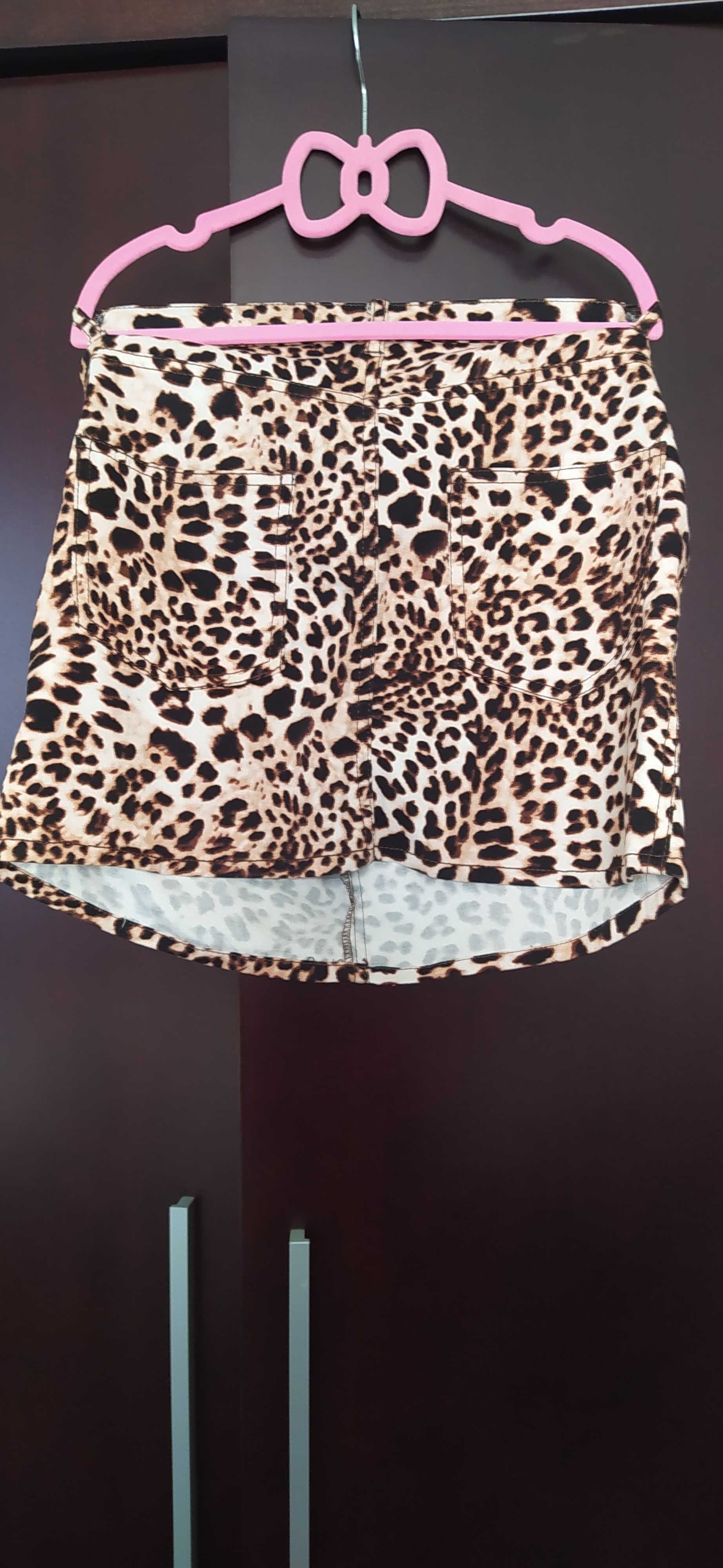 Spódnica mini H&M, panterka, stretch dla dziewczynki