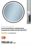 Lustro czarne LED 80cm