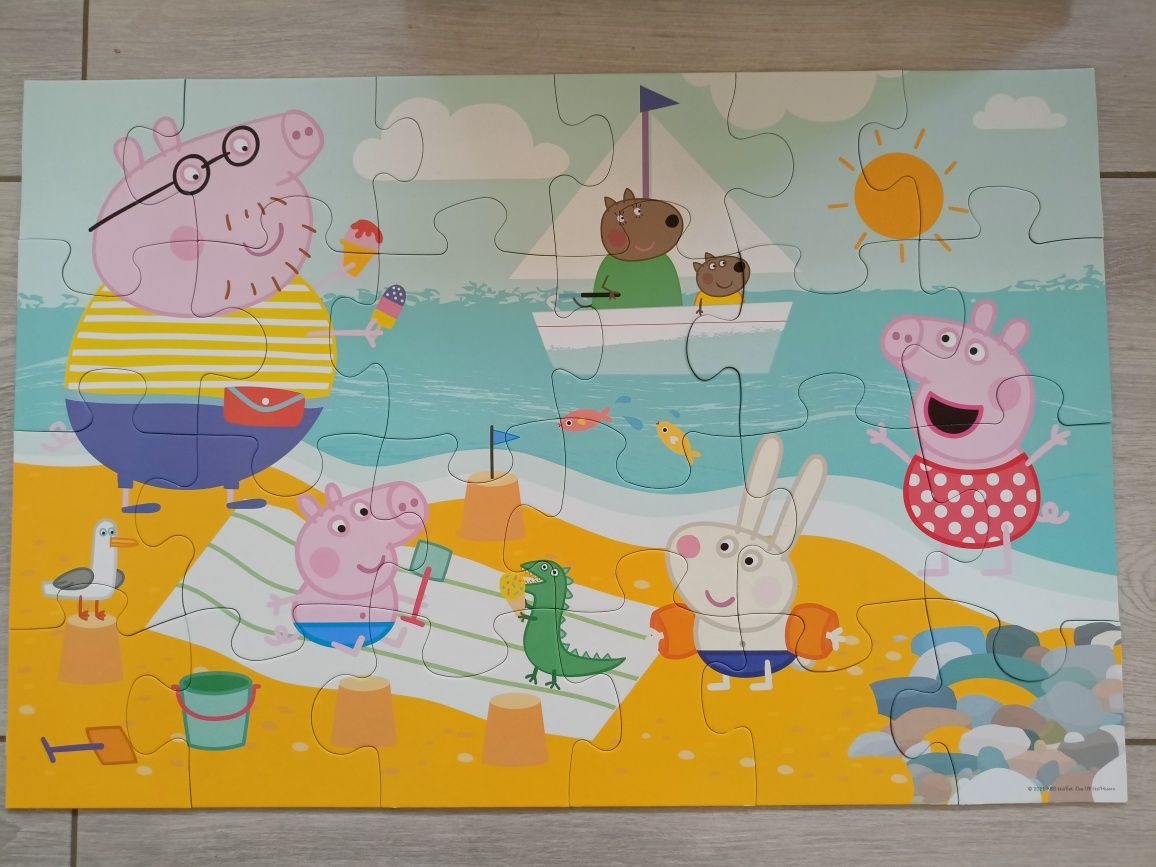 Świnka PeppaTrefl puzzle, Peppa Pig Super maxi double sided 24 element