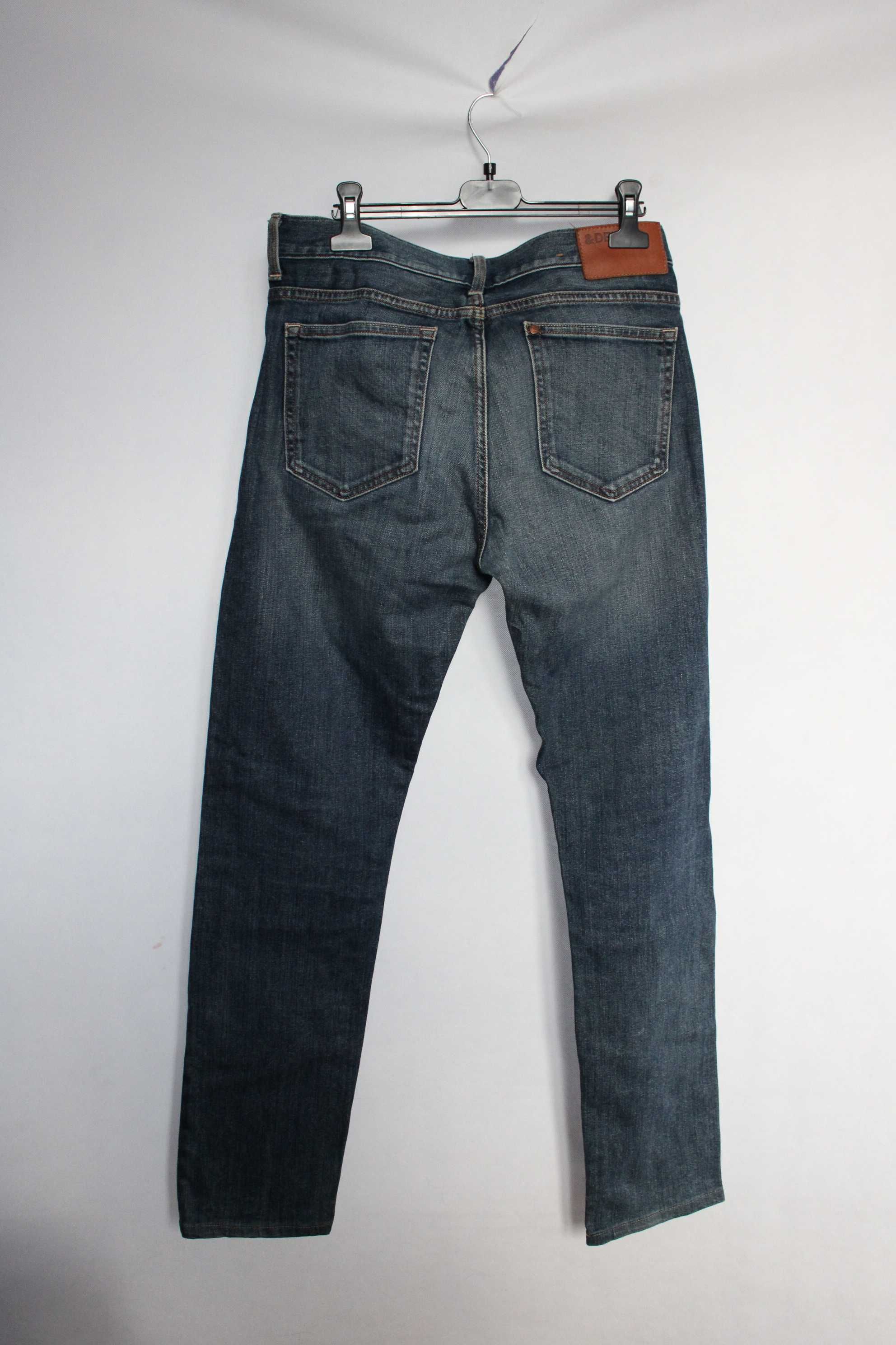 męskie jeansy  ciemnoniebieskie H&M 99% bawełna cotton 32/34