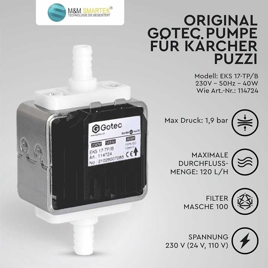 Водяна помпа GOTEC EKS 17-TP/B KARCHER Puzzi Кархер пузи пузі насос