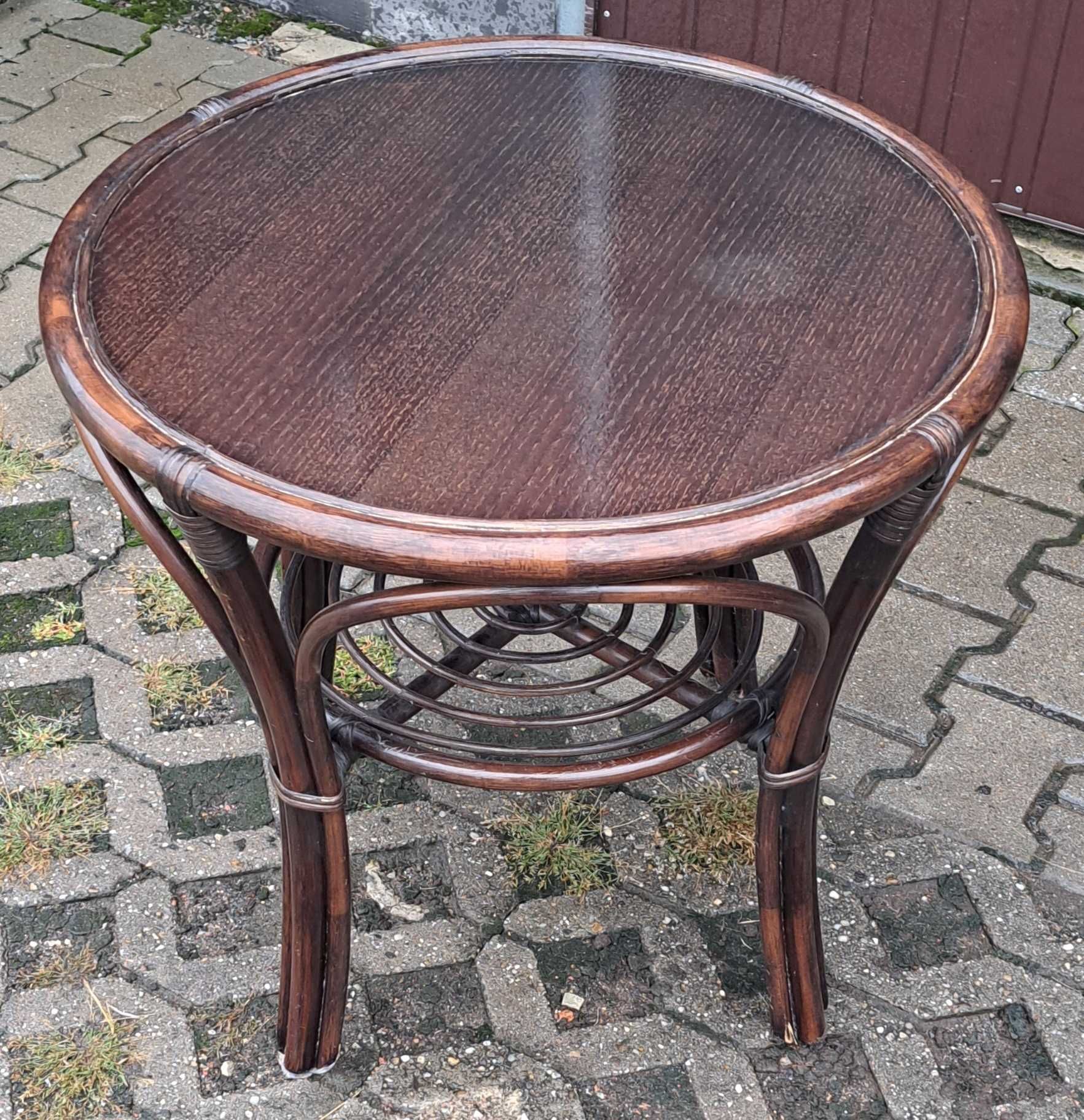 Stół rattanowy, rattan, brązowy