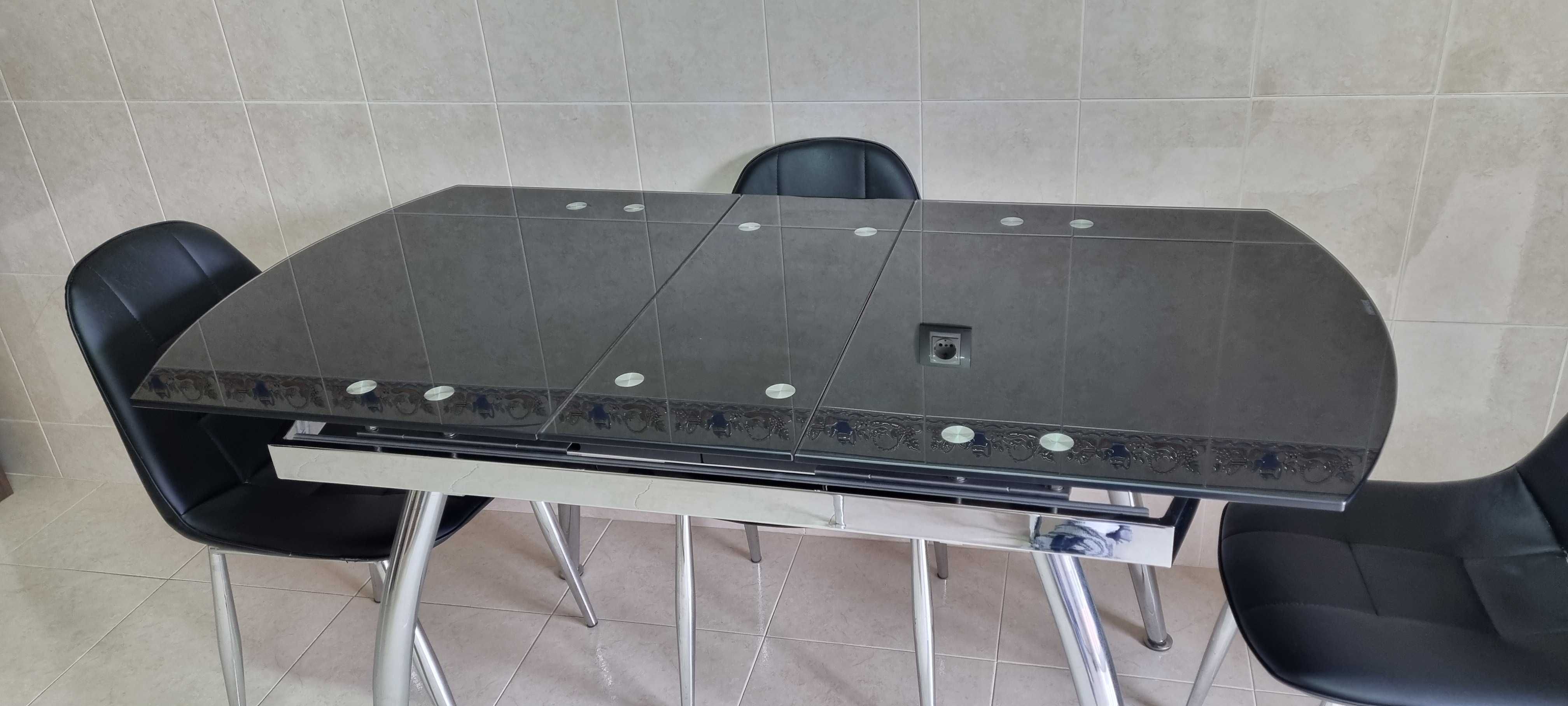 Mesa vidro  Preto