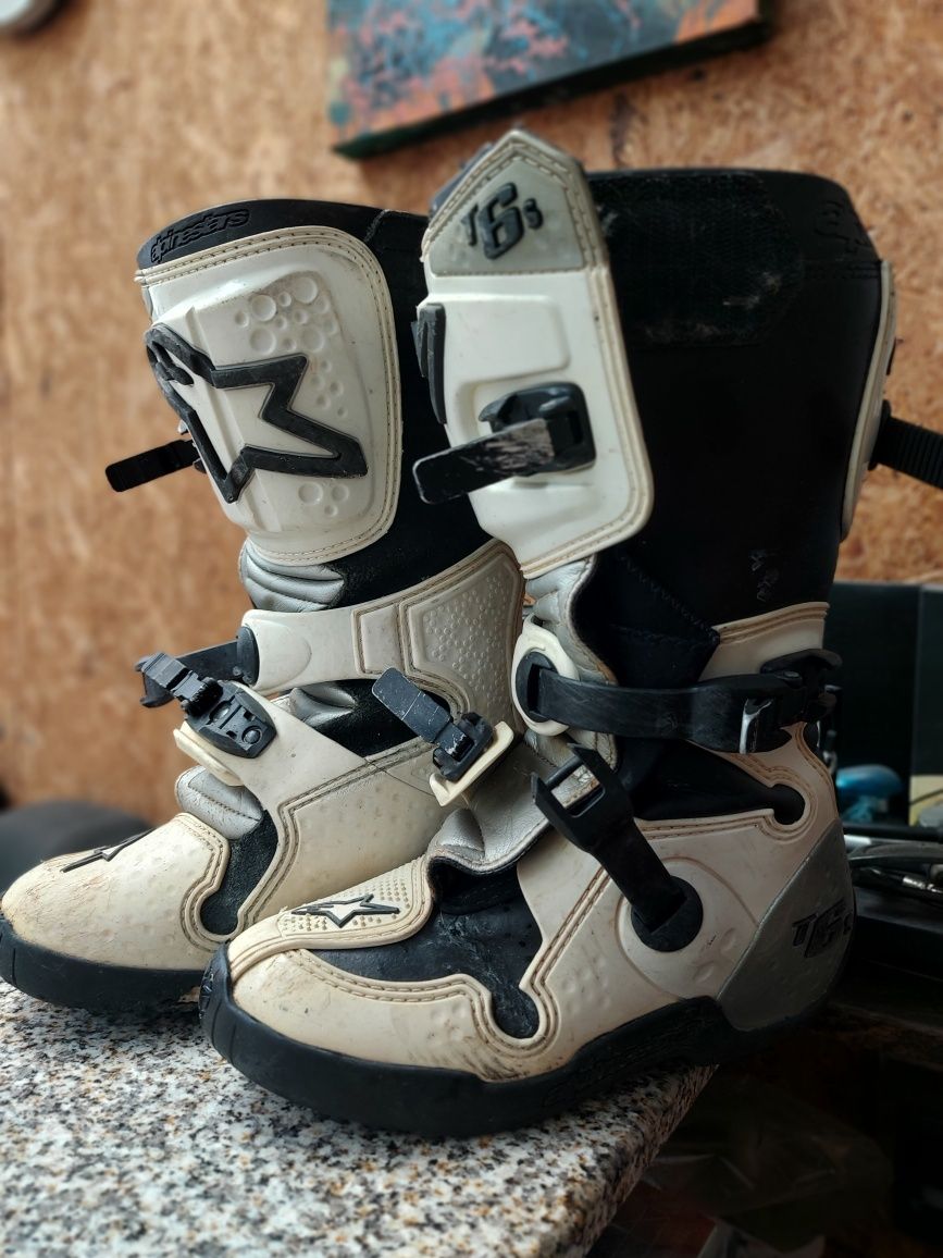 Botas motocross enduro alpinestares t6s 35,5 de criança